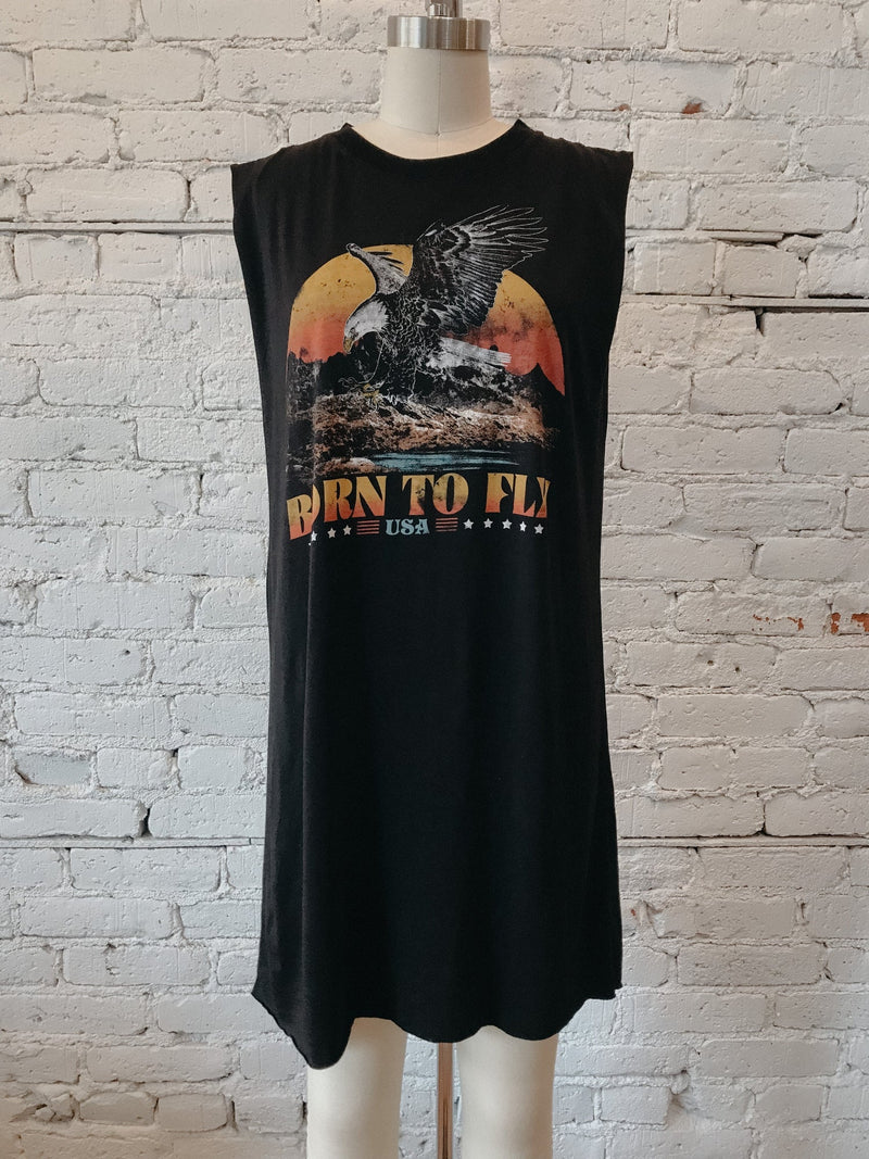 Born to Fly Dress-Tshirt dress-Yellow Umbrella