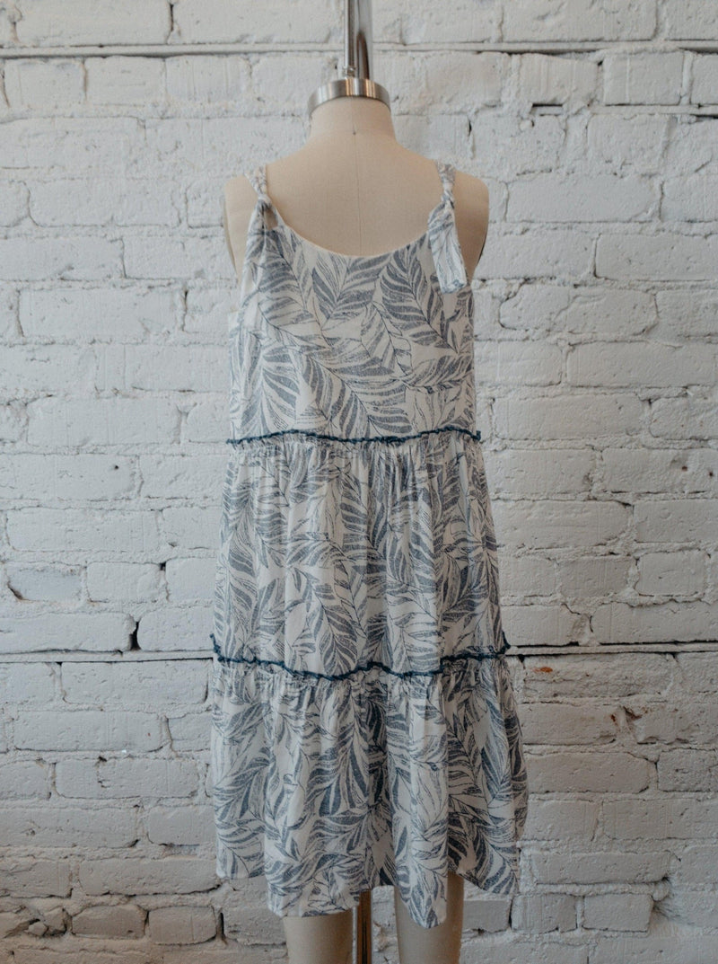 Girls Botanical Tied Shoulder Dress-Girls Dress-Yellow Umbrella