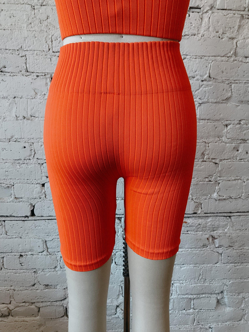 Wide Ribbed Biker Shorts-biker shorts-Yellow Umbrella