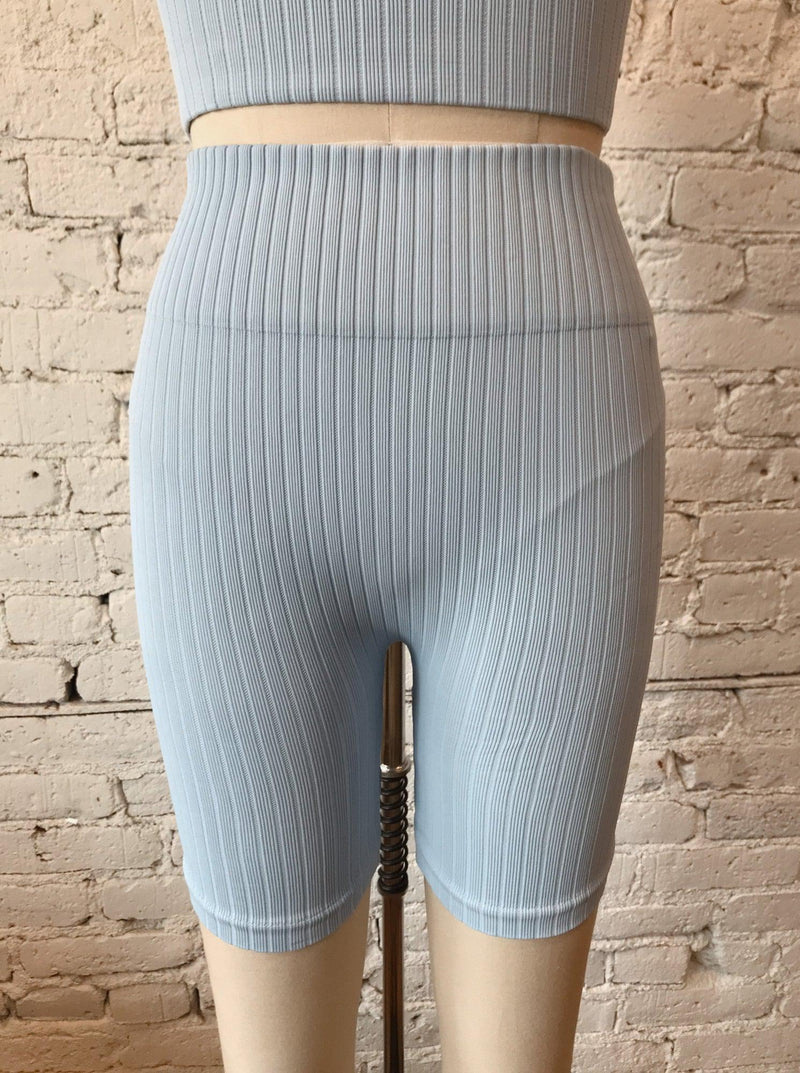 Wide Ribbed Biker Shorts-biker shorts-Yellow Umbrella