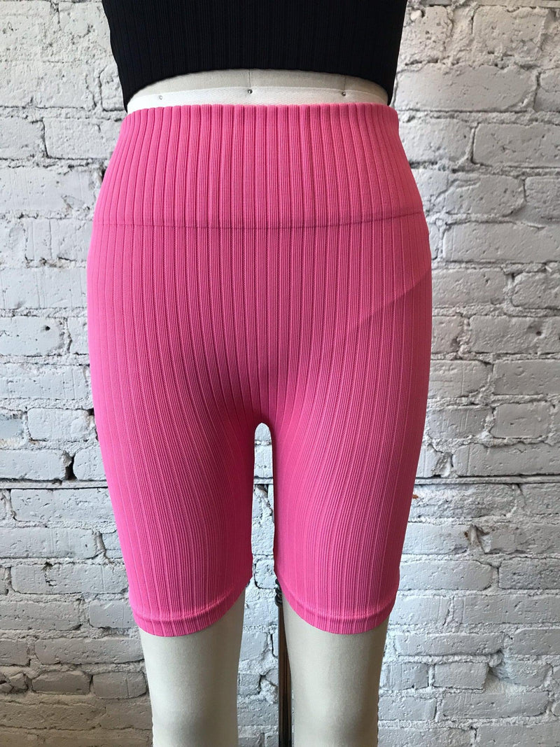 Wide Ribbed Biker Shorts-biker shorts-Yellow Umbrella