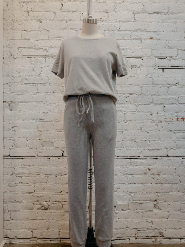 Cotton T-Shirt + Sweat Pant Set-Lounge Set-Yellow Umbrella
