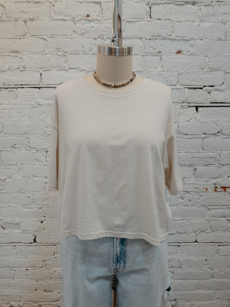 Plus Size - Solid Cropped Tee-Plus Size Top-Yellow Umbrella