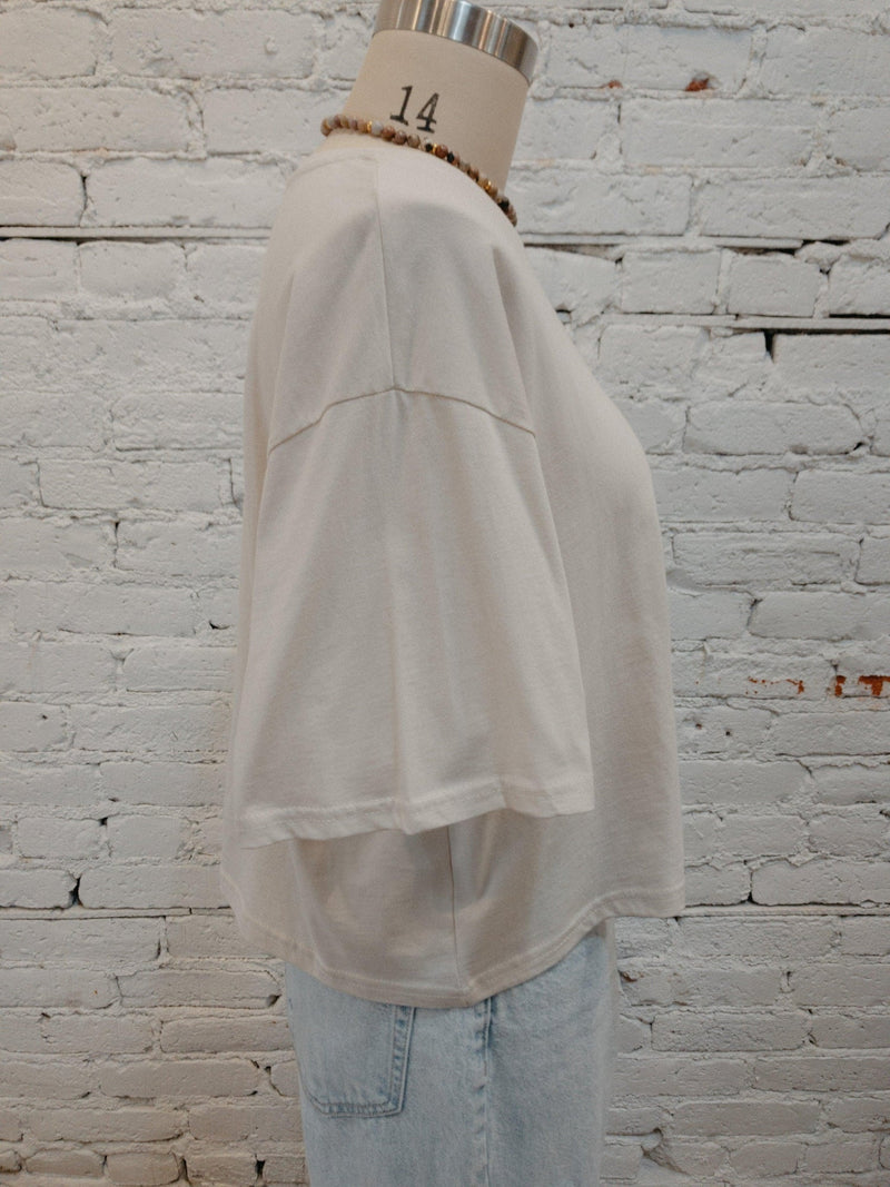 Plus Size - Solid Cropped Tee-Plus Size Top-Yellow Umbrella